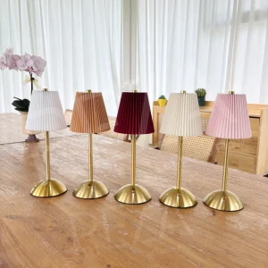 Cordless LED Table Lamp Chrome Portable Banquet Table Lamp Rechargeable Touch Dimmable for Garden Wedding Event Decor