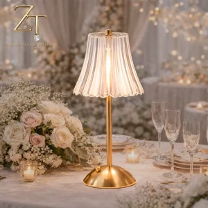 Cordless Modern Table Lamp Rechargeable Touch LED Crystal Shade Adjustable Middle Size Wedding Lamps for Living Room