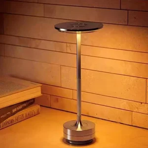 Cordless Rechargeable Aluminum Metal Table Lamp for Hotel Bedside Living Room Bedroom Study Dining Table Lamp