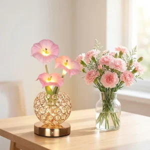 Cordless Rechargeable Crystal LED Table Lamp for Restaurant Bar Cafe and Dining Room Decor with Touch Sensor Dimmable