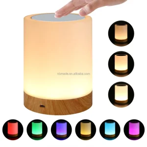 Cordless Rechargeable RGB Color Changing Touch Table Lamp Dimmable LED Ambient Mood Night Light Bedside Desk Home Office Decor