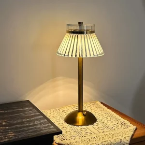 Cordless Retro Luxury LED Metal Table Lamp with Built-in Battery Creative Light for Restaurant Outdoor Cafe Bedroom Bedside