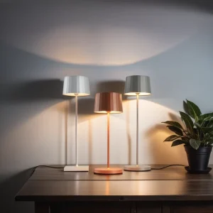 Cordless Table Lamp with Rechargeable Battery and Contact Charging Base 3 in 1 Dimmable LED Touch Control Aluminum Body