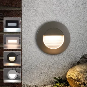 Corner Step Light 3W External Recessed Waterproof IP65 AC85-265V Round/Rectangle Stair Lighting Led Wall Lamps Outdoor
