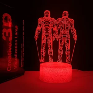 Crackled 7-Color Flashing Base LED 3D Japanese Anime Character Acrylic Night Light with Touch Control