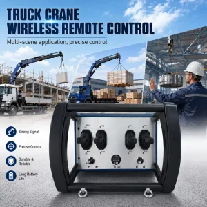 Crane Remote Control System with Hydraulic Clutch Motor, 4-Joystick Proportional Wireless Remote Kit, IP68 Waterproof