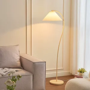 Cream Style Pleated Lampshade Floor Lamp Living Room Bedroom Sofa Lighting Decoration Floor Lamp
