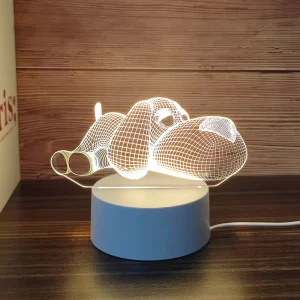 Creative 3D LED Night Light Touch Control Dimmable Color & Monochrome Warm Light Modern Living Room Decoration ABS Lamp Body