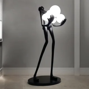 Creative Art Decoration Sculpture Modern Resin White Shade Dimmable Floor Lamp 3000K Warm Light Living Room Hotel Lobby