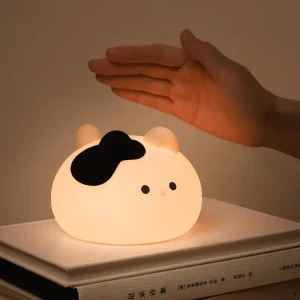 Creative Cute LED Silicone Cat Animal Night Light for Kids USB Powered Touch Control Modern Design