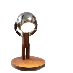 Creative Gift Eye-protecting LED Moon-shaped Desk Lamp Stand Solid Wood Modern Simple Design Bedroom Bedside Lamp Fun Wireless