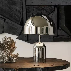 Creative High end Electroplated Rechargeable Mushroom Lamp Luxury Eye protecting Night Light For Bedside Study Desk