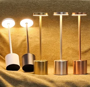 Creative LED Metal Table Lamp Cordless Rechargeable Portable Restaurant Luxury Modern Romantic Dinner Light Touch Control