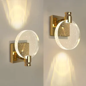 Creative Light Luxury Iron Crystal LED Wall Lamp for Staircase Living Room Corridor Bedroom Bathroom Wall Mounted