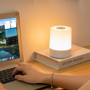 Creative Minimalist DC Rechargeable LED Night Light Desk Lamp with Touch Remote Control White Shade for Baby Nursery Living Room
