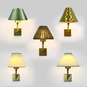 Creative Minimalist Iron Rattan Cover Bedroom Bedside Wall Lamp Waterproof IP65 Corridor Light Apartment Use Touch Control LED