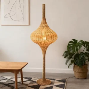 Creative Nordic Villa Art Living Room Bedroom Rattan Office Modern Decoration LED E27 Floor Lamp