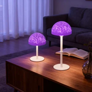 Creative Ocean Wave Cordless E14 Projector Light RGB Color Changing Remote Control Dimmable Table Lamp for Bedroom Living Room