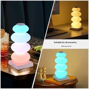 Creative Ornament Colorful Ambient Desk Lamp Round Rechargeable Hawthorn Shaped Night Light for Bedroom