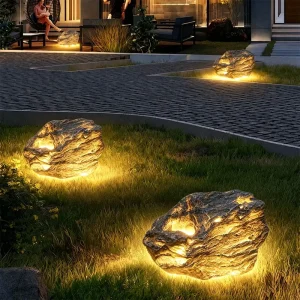 Creative Outdoor Garden Light Waterproof Lawn and Villa Garden Lamp Floor Simulation Landscape Stone Headlight Decoration