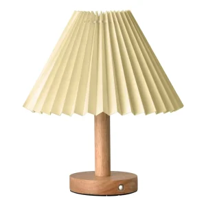Creative Simplicity Modern Wooden & Cloth LED Table Lamp with Mushroom Shade Warm White Light Dimmable for Living Room