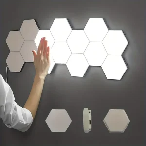 Creative Smart Removable Hexagonal Wall Lamp Quantum Modular Touch Hexagon Geometry Splicing Hex Honeycomb White LED Night Light