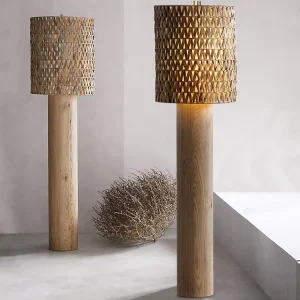 Creative Solid Wood Living Room Atmosphere Light Retro Vertical Light Floor Lamp