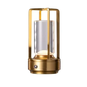 Creative Style Dimmable Home Decor Desk Lamp Gold USB Rechargeable Battery Cordless Aluminum Modern Desk Lamp