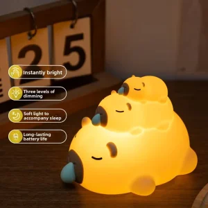 Cross-border Capybara Family Night Light Adorable Capybara USB-Charged Bedside Sleep Companion Color-Changing Stepless