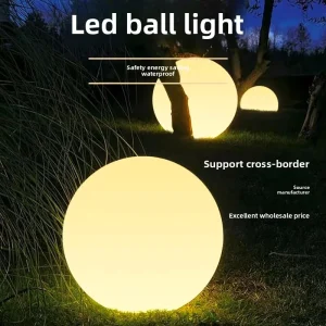 Cross border Ready Outdoor LED Garden Lawn Lamp Remote Controlled Warm Light Glowing Beach Ball Solar Powered Waterproof Camping
