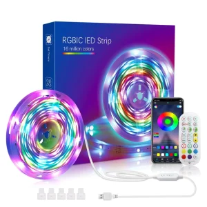 Cross border Spot KESHU Colorful LED Strip Kit 5050 Running light Effect App 24G Remote Control CE Certified Dimmable High CRI