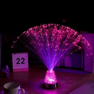 Crystal Base Multicolor Flashing LED Fiber Optic Starry Sky Table Light
