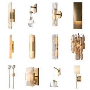 Crystal Glass Alabaster Wall Lamp for Living Room Bedroom Wall Lamp Lighting Decoration Home Fashion Light Customization