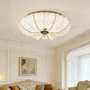 Crystal LED Ceiling Light Switch Control IP33 2700K Warm White for Living Room Bedroom and Hallway