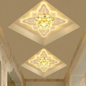 Crystal LED Chandelier Ceiling Light Fixture Aisle Hallway Pendant Lamp