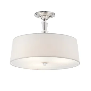 Crystal Retro Fabric Flush-Mount Kitchen Ceiling Light