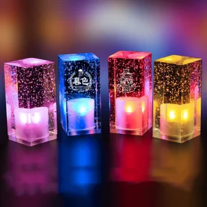 Crystal Table Lamp LED Night Light Romantic Atmosphere Bedside Lamp with Warm Light for Bedroom Living Room Home Decor