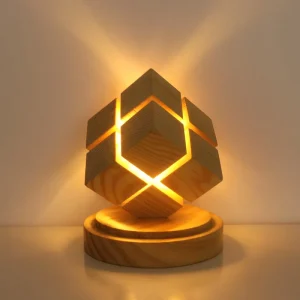 Cube Home Lamp Decoration Sleep Light Wooden Table Desk Lamp Night Light Led Lamps for Bedroom