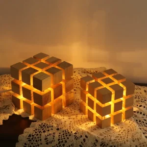 Cube Night Light USB Rechargeable Bedroom Mood Lamp for Kids