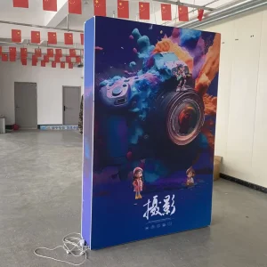 Custom 10ft LED Box Light, Backlit Pop-Up Display with Banner for Trade Shows
