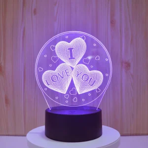 Custom 3D Illusion Acrylic LED Night Light Table Lamp with USB or Battery Power