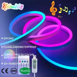 Custom 9.84ft 3m 5V USB RGB Smart IC Neon LED Strip Light Waterproof Flexible for TV Bedroom Kitchen Decor