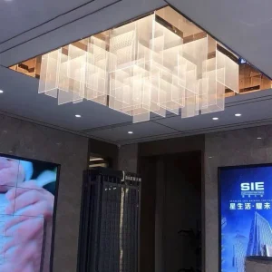 Custom Acrylic Luminous Ceiling Lamp for Hotel Banquet Lobby and Sales Display Area