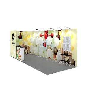 Custom Aluminum Alloy Tension Fabric 10x20FT Dye Sublimation Lightweight Exhibition Booth for Trade Shows