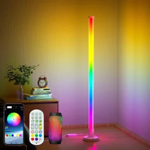 Custom Atmosphere Smart Home Light RGB LED Floor Lamp Bedroom Bedside WiFi App and Remote Control Corner Standing Floor Light