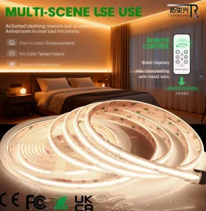 Custom Color COB LED Strip Light 3000K 4000K 6000K 12V/24V USB Wi-Fi Smart IP65
