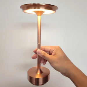 Custom Cordless Table Lamp Aluminum Rechargeable LED Night Light 5200mAh Battery up to 26 Hours for Outdoor Dining