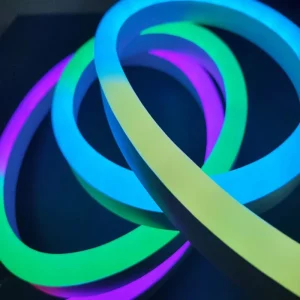 Custom Factory Addressable Silicone IP67 Waterproof 12V Black RGBIC RGB Neon Flex LED Strip Rope Light