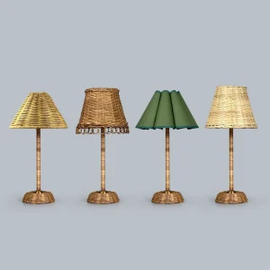 Custom Handmade Retro Creative Rattan Rechargeable Table Lamp Night Light LED Table Lamp for Bedroom Living Room Decorative