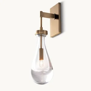 Custom High Quality Solid Brass Murano Glass Wall Lamps Modern Simple Rain Drop Shaped Glass Outdoor Aisle Wall Lights